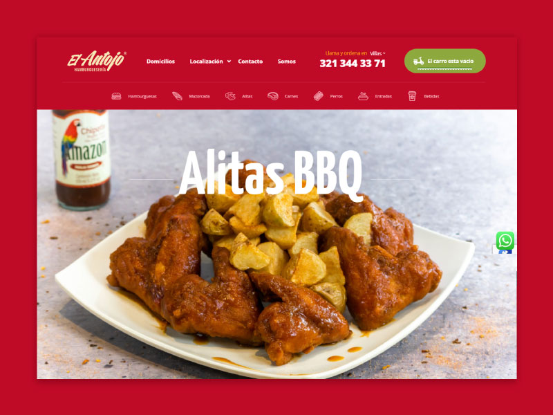 Imagen de la página web de El Antojo