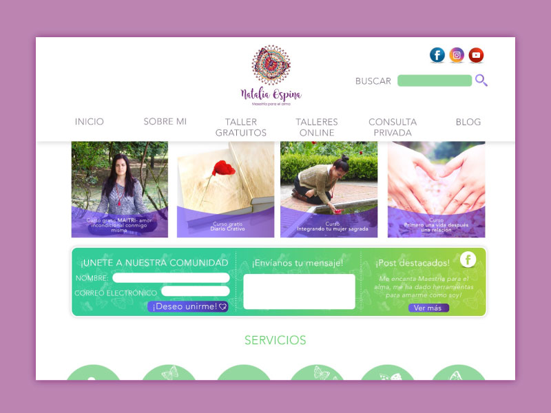 Imagen del home la página web Maestría para el alma